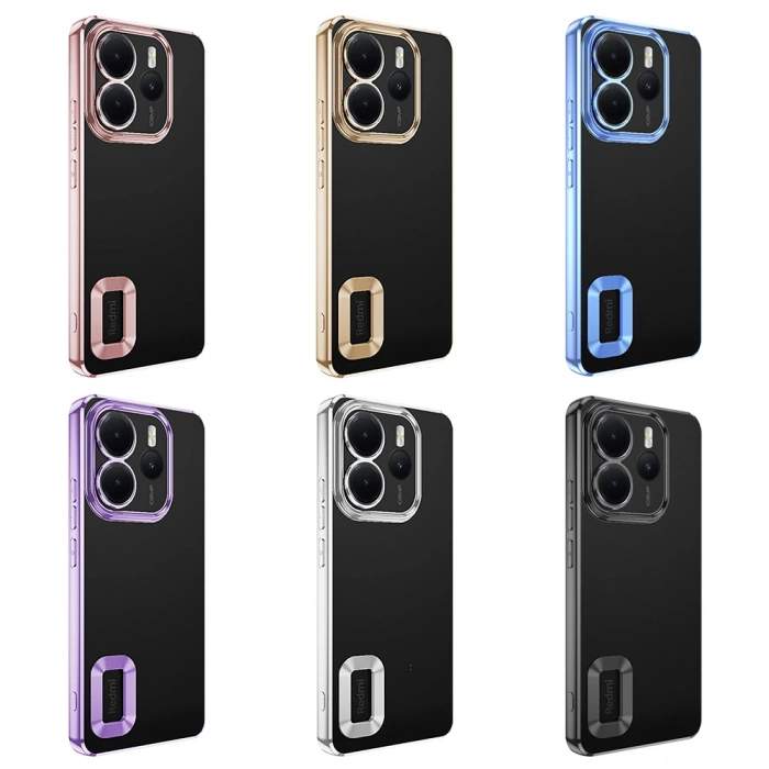 Xiaomi Redmi Note 14 4G Kılıf Kamera Korumalı Logo Gösteren Zore Omega Kapak