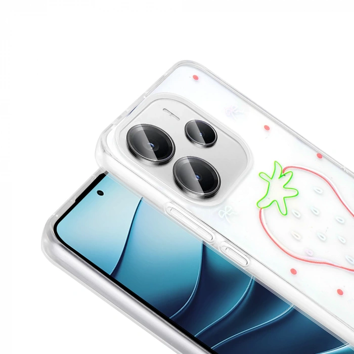 Xiaomi Redmi Note 14 4G Kılıf Şeffaf Figürlü Zore Folk Sert Kapak