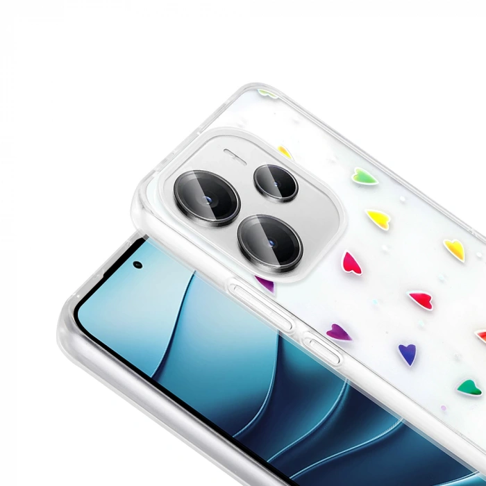 Xiaomi Redmi Note 14 4G Kılıf Şeffaf Figürlü Zore Folk Sert Kapak