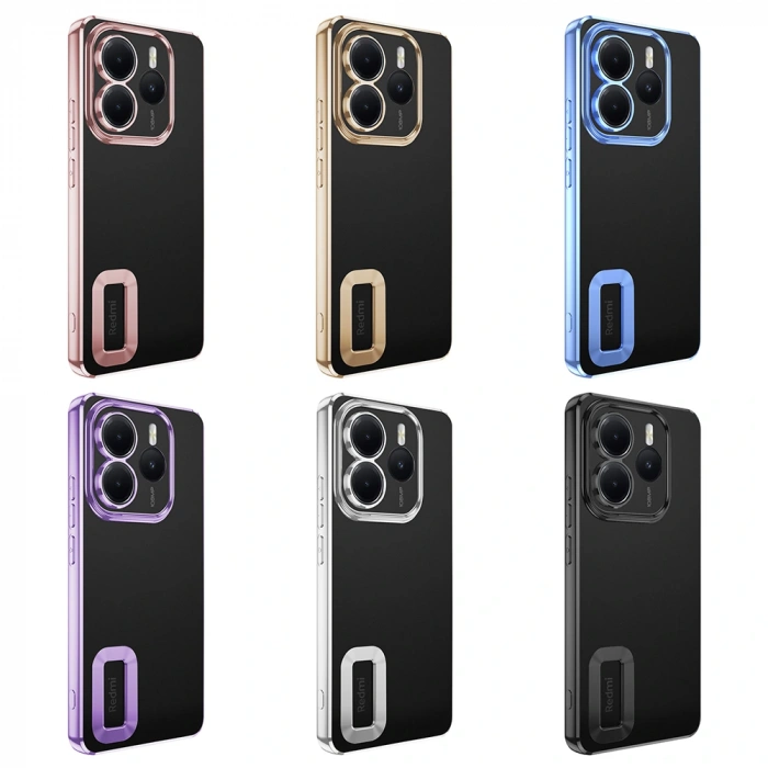 Xiaomi Redmi Note 14 5G Kılıf Kamera Korumalı Logo Gösteren Zore Omega Kapak