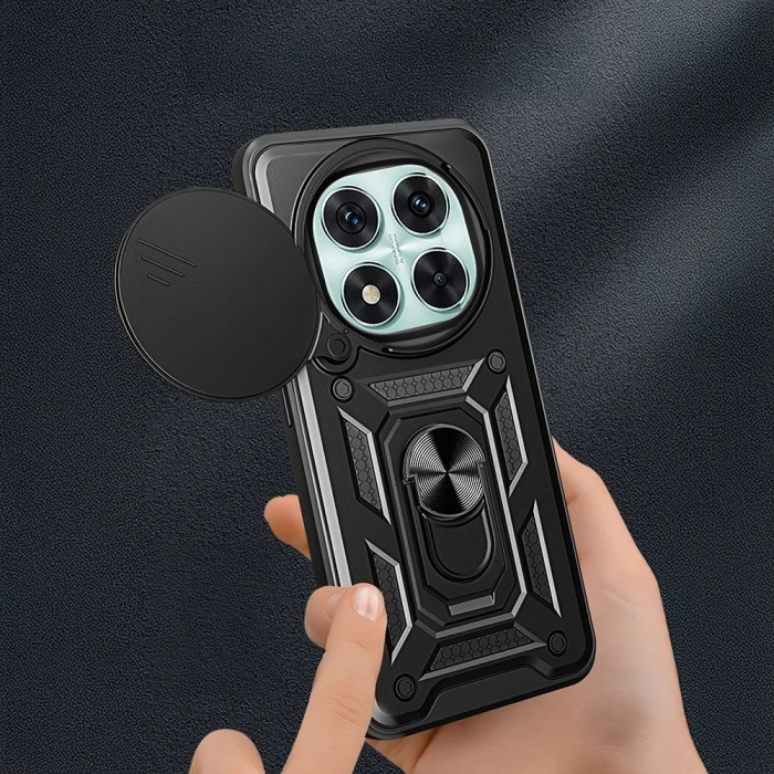 Xiaomi Redmi Note 14 Pro 5G Kılıf Magnetik Standlı Kamera Korumalı Zore Sürgülü Vega Kapak