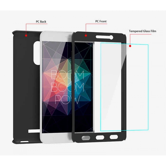 Xiaomi Redmi Note 4X Kılıf Zore 360 3 Parçalı Rubber Kapak
