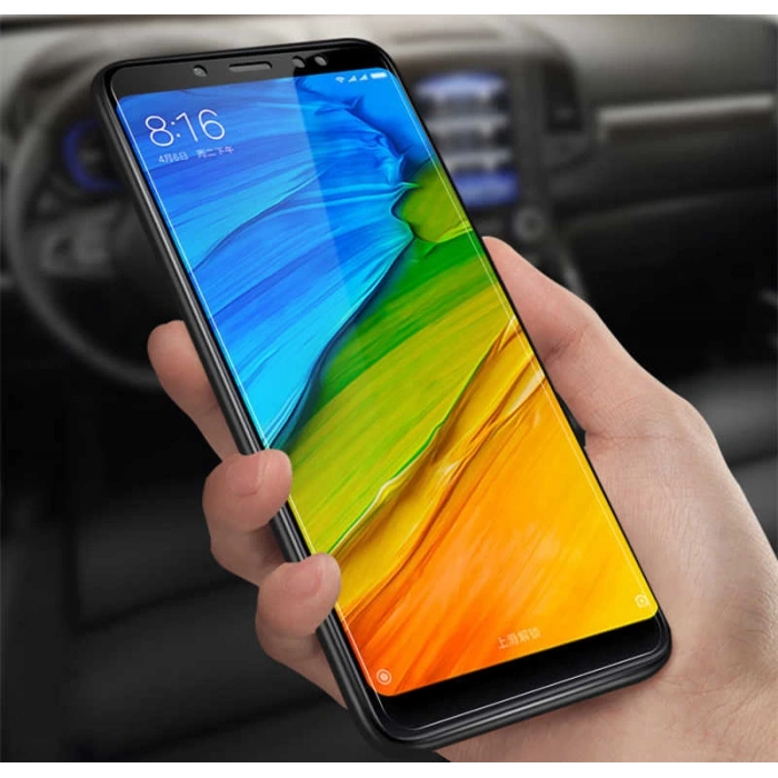 Xiaomi Redmi Note 5 Pro Zore Kenarları Kırılmaya Dayanıklı Cam Ekran Koruyucu