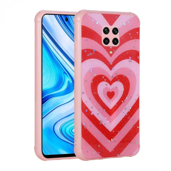 Xiaomi Redmi Note 9 Pro Kılıf Simli Desenli Kamera Korumalı Parlak Zore Popy Kapak