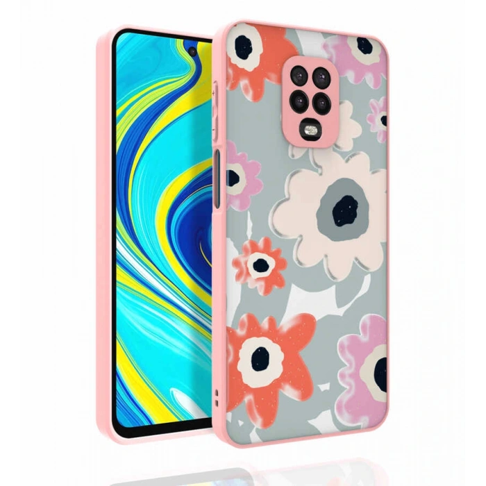 Xiaomi Redmi Note 9S Kılıf Desenli Kamera Korumalı Parlak Zore Nora Kapak