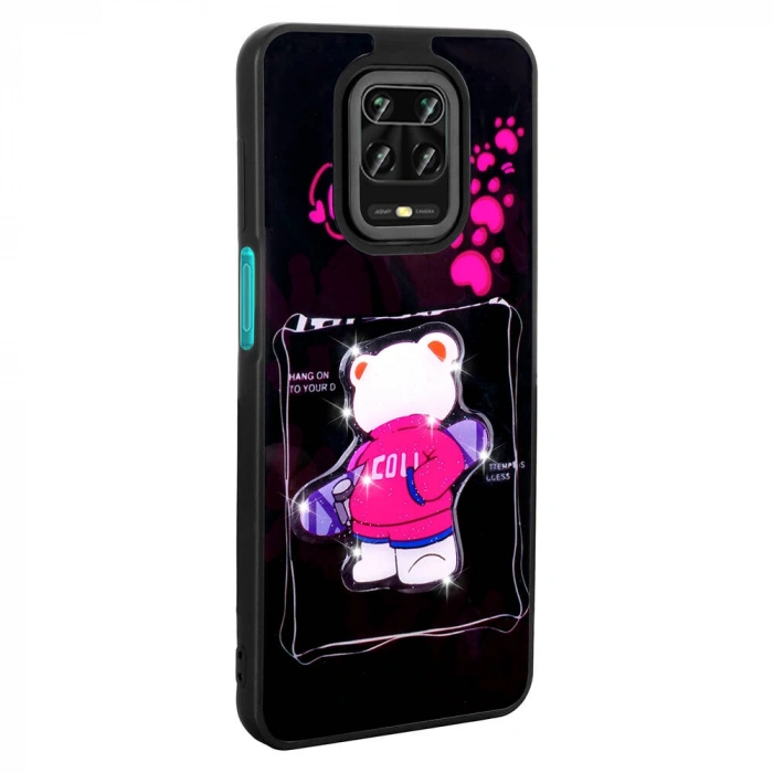 Xiaomi Redmi Note 9S Kılıf Parlayan Kabartmalı İkonik Figürlü Zore Amas Silikon Kapak