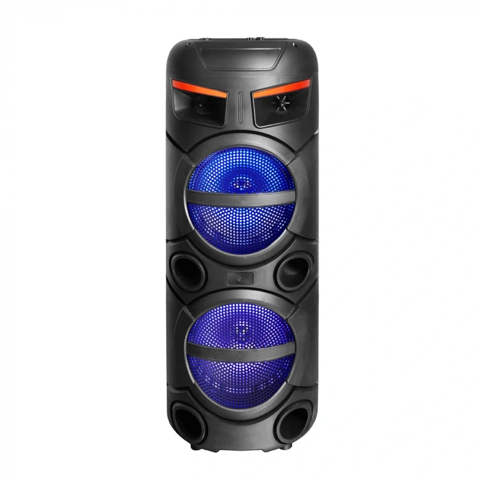 Zore GD-2809 Dijital LED Göstergeli FM Radyolu Mikrofonlu RGB TWS Çift 8 inç Stereo Bass Kablosuz Karaoke Hoparlör
