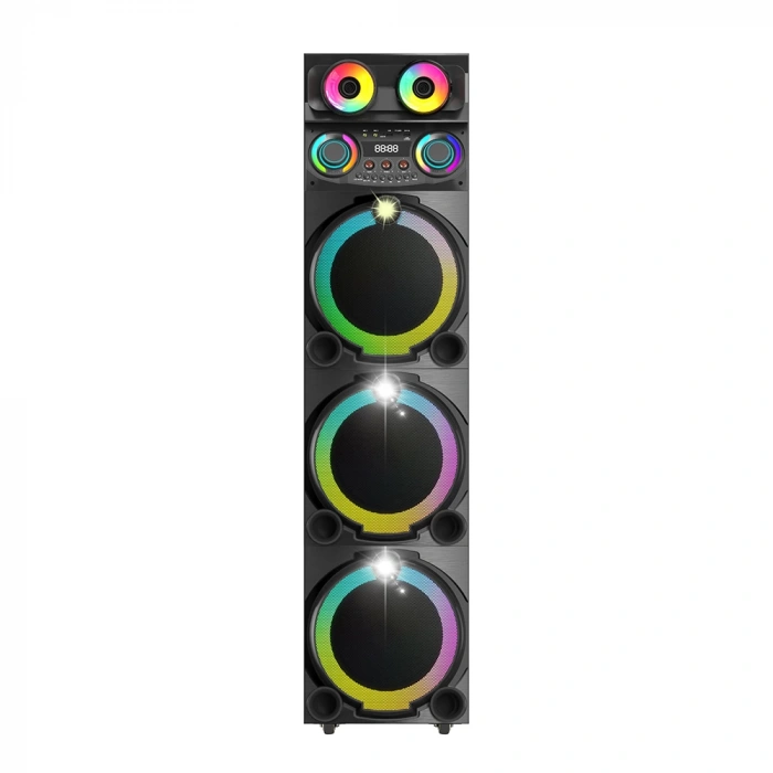 Zore GD-3127 Dijital LED Göstergeli Mikrofonlu RGB TWS Üçlü 12 inç Stereo Bass Kablosuz Karaoke Hoparlör