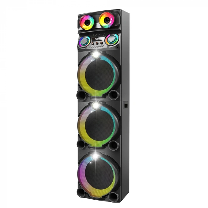 Zore GD-3127 Dijital LED Göstergeli Mikrofonlu RGB TWS Üçlü 12 inç Stereo Bass Kablosuz Karaoke Hoparlör