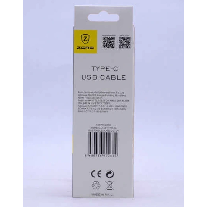 Zore Gold Type-C Usb Kablo Z-04