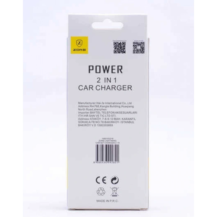 Zore Lightning Araç Şarj Seti Z-19