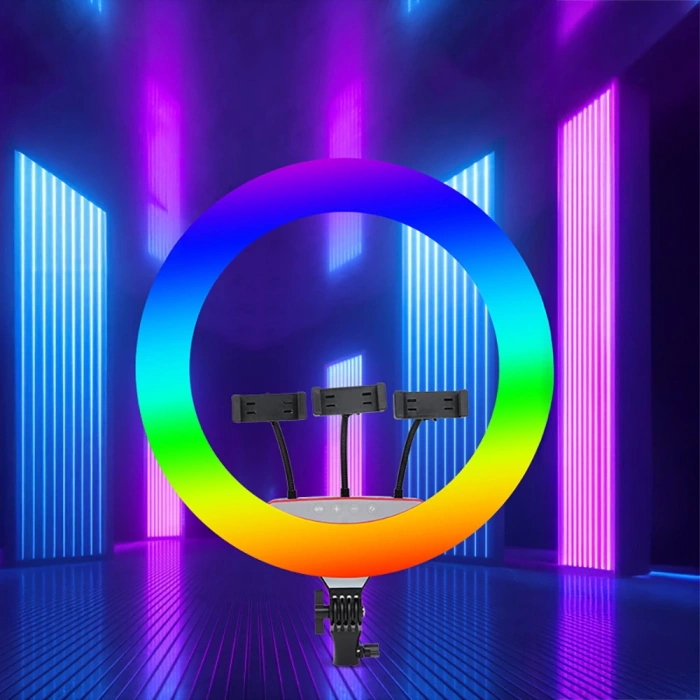Zore LJJ22 RGB Light 56cm Işıklı Telefon Tutucu Ring Light