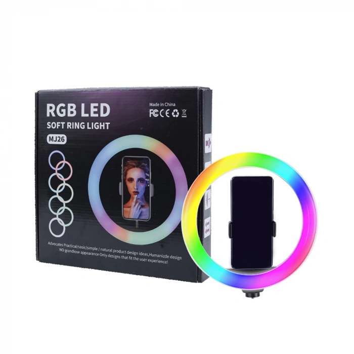 Zore MJ20 RGB Light 8 inç Işıklı Telefon Tutucu Ring Light
