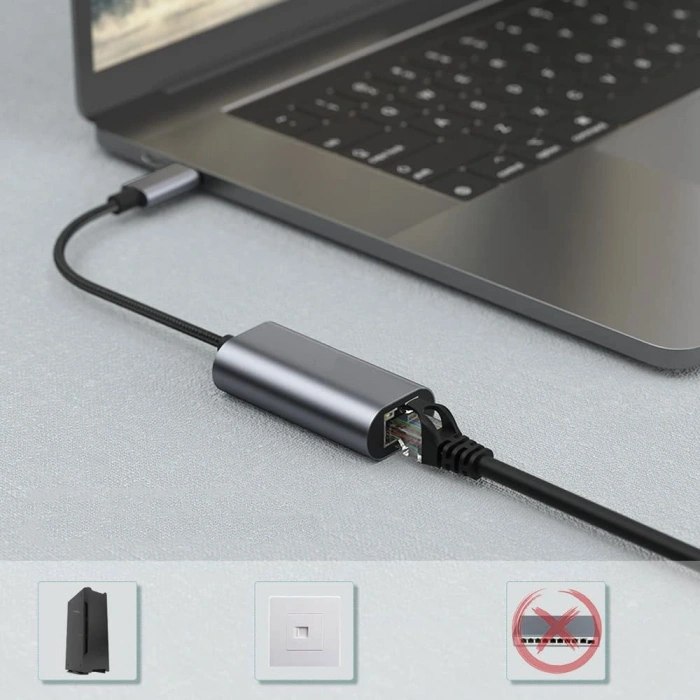 Zore QG03 USB-A to RJ45 USB3.0 Ethernet Dönüştürücü Kablo 1000Mbps 22cm