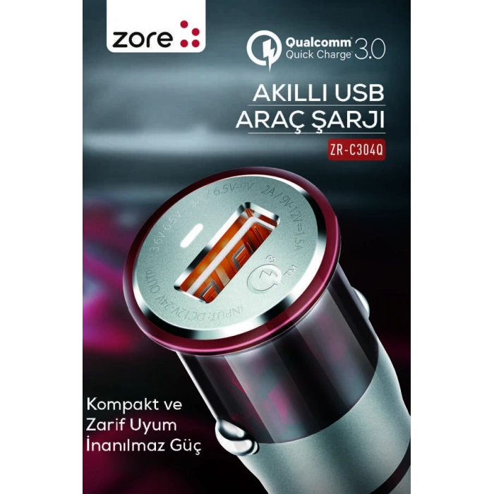 Zore ZR-C304Q Micro Araç Şarj Seti