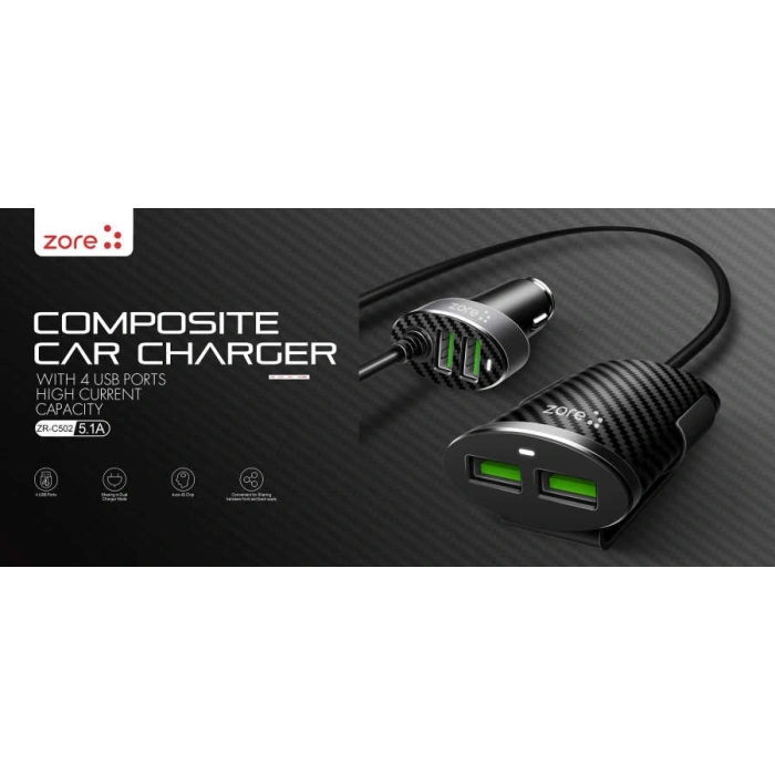 Zore ZR-C502 2+2 Araç Şarj Seti