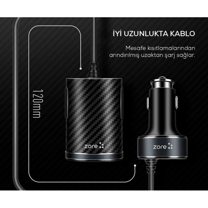 Zore ZR-C502 2+2 Araç Şarj Seti