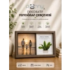 Pionny 2 Fotoğraflı Büyük Boy Çift Sürgülü Dekoratif Ahşap Çerçeve 13x18 cm – Koyu Kahve
