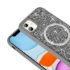 Apple iPhone 11 Kılıf Pırlanta Tasarımlı M-safe Şarj Özellikli Zore Mozaik Silikon Kapak