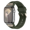 Apple Watch 7 45mm Zore KRD-117 Hava Alabilen Delikli Metal Süslemeli Desenli Silikon Kordon