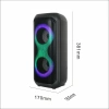 Zore GD-2413 FM Radyolu RGB TWS Çift 4 inç Stereo Bass Kablosuz Hoparlör