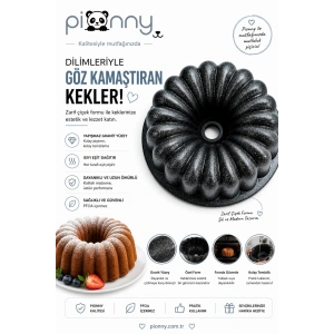 Pionny Granit Sık Dilimli Kek Kalıbı Siyah