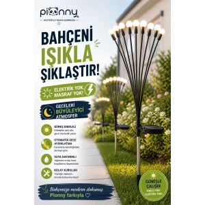 Pionny Bahçe Lambası Güneş Enerjili Solar Şarjlı 6 Toplu