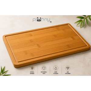 Pionny Bambu Kalın Kesme Tahtası ve Steak 40x30 cm