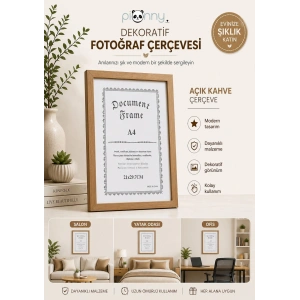 Pionny A4 Ahşap Çerçeve 21x29,7 cm (Açık Kahverengi)