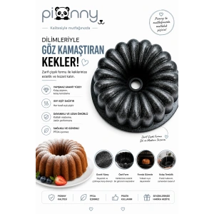 Pionny Granit Sık Dilimli Kek Kalıbı Siyah