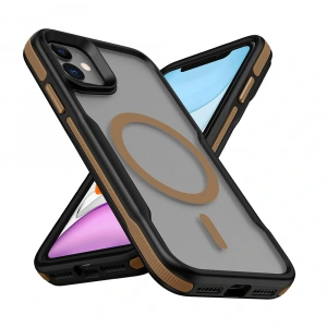 Apple iPhone 11 Kılıf M-safe Şarj Özellikli Renkli Kenar Airbag Şeritli Zore Lamer Kapak