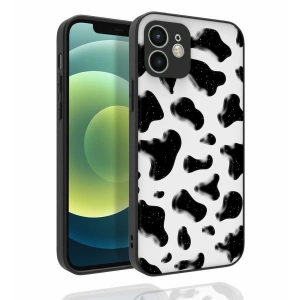 Apple iPhone 12 Kılıf Desenli Kamera Korumalı Parlak Zore Nora Kapak