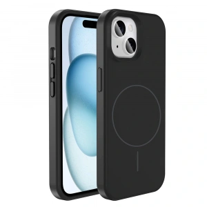 Apple iPhone 13 Kılıf M-safe Şarj Özellikli Sıvı Teknolojili Silinebilir Sert Zore Kivi Kapak