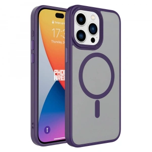 Apple iPhone 15 Pro Kılıf Mat Arka Yüzey Wireless Şarj Özellikli Zore Flet M-safe Kapak