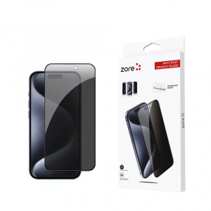 Apple iPhone 15 Pro Zore Anti-Dust Privacy Temperli Ekran Koruyucu