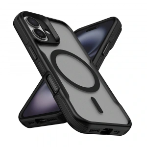 Apple iPhone 16 Kılıf M-safe Şarj Özellikli Renkli Kenar Airbag Şeritli Zore Lamer Kapak