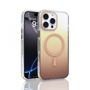 Apple iPhone 16 Pro Max Kılıf M-safe Şarj Özellikli Transparan Renk Geçişli Zore Toros Kapak