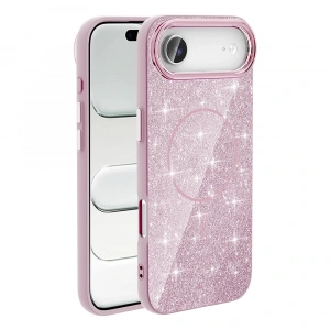 Apple iPhone 17 Air Kılıf M-safe Şarj Özellikli Parlayan Simli Zore Okso Kapak