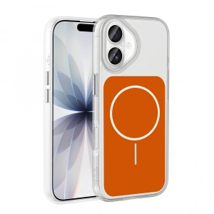 Apple iPhone 17 Kılıf M-Safe Şarj Özellikli Metal Buton Tasarımlı Zore İkonik Sert Silikon Kapak