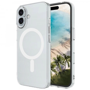 Apple iPhone 17 Kılıf Zore M-safe Şarj Özellikli Şeffaf Kamera Çerçeveli Porto Kapak