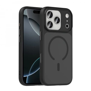 Apple iPhone 17 Pro Kılıf Mat Arka Yüzey Wireless Şarj Özellikli Zore Flet M-safe Kapak