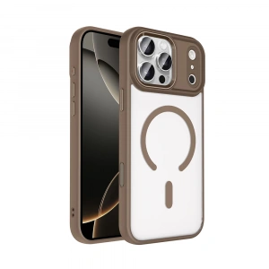 Apple iPhone 17 Pro Kılıf Wireless Şarj Özellikli Zore Krom M-safe Silikon Kapak