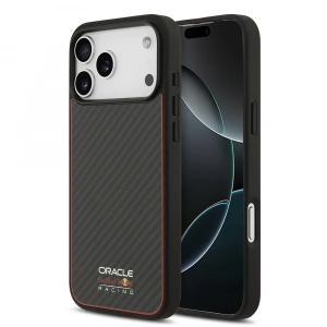 Apple iPhone 17 Pro Max Kılıf Redbull Orjinal Lisanslı M-safe Şarj Özellikli Karbon Fiber Parlayan Logolu Kevlar Kapak