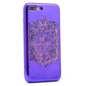 Apple iPhone 6 Kılıf Zore Lazer Çiçekli Sıvılı Silikon