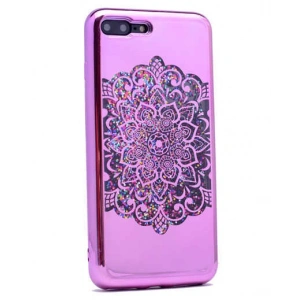 Apple iPhone 7 Kılıf Zore Lazer Çiçekli Sıvılı Silikon