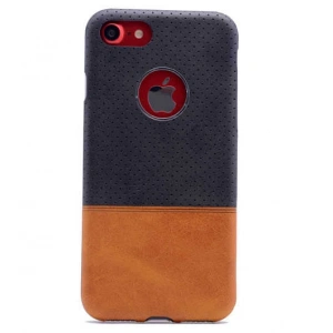 Apple iPhone 7 Plus Kılıf Zore Derili Deku Silikon