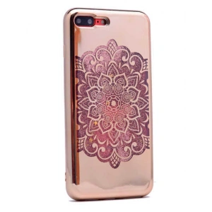 Apple iPhone 7 Plus Kılıf Zore Lazer Çiçekli Sıvılı Silikon