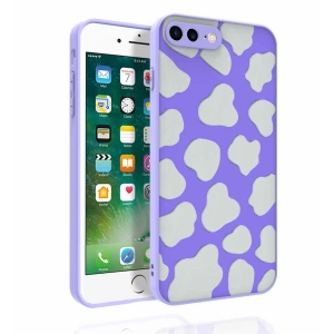 Apple iPhone 8 Plus Kılıf Desenli Kamera Korumalı Parlak Zore Nora Kapak