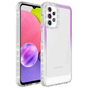 Galaxy A23 Kılıf Simli ve Renk Geçiş Tasarımlı Lens Korumalı Zore Park Kapak