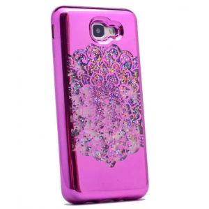 Galaxy A7 2016 Kılıf Zore Lazer Çiçekli Sıvılı Silikon